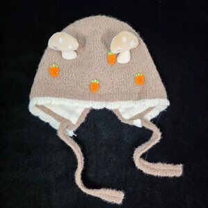 MiniOlie Baby Mushroom Carrot Knit Bonnet 8 mos - 3T